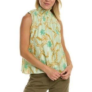JOIE
Mika shirred printed cotton-jacquard top
Size XS Lined Cotton 100%